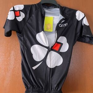 Men's Black and White Cycling Jersey